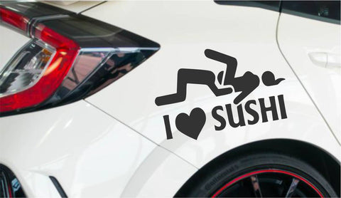 I Love Sushi Autoaufkleber