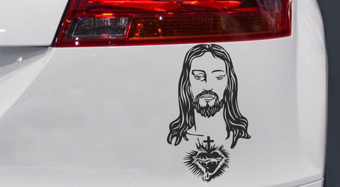 Jesus mit Herz Autoaufkleber