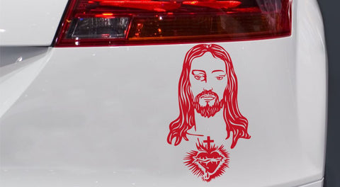 Jesus mit Herz Autoaufkleber