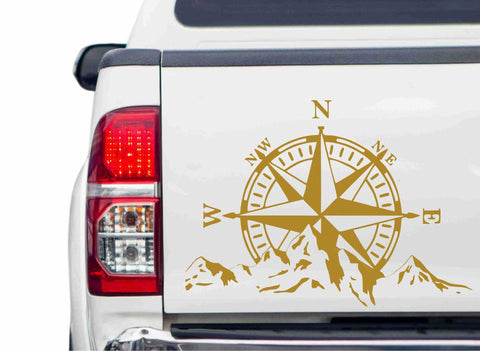 Kompass-Windrose Sunrise Autoaufkleber