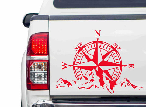 Kompass-Windrose Sunrise Autoaufkleber