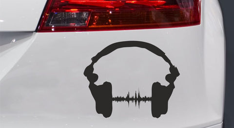 Kopfhörer mit Puls Autoaufkleber