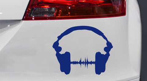 Kopfhörer mit Puls Autoaufkleber
