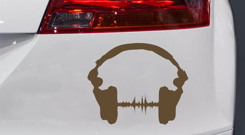 Kopfhörer mit Puls Autoaufkleber
