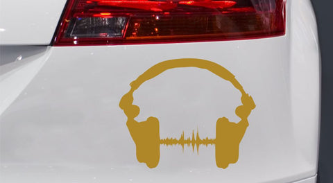 Kopfhörer mit Puls Autoaufkleber