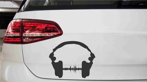Kopfhörer mit Puls Autoaufkleber