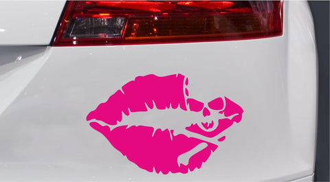 Kiss & Skull Autoaufkleber