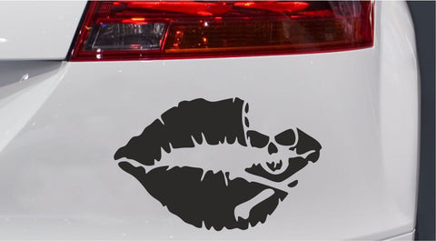 Kiss & Skull Autoaufkleber