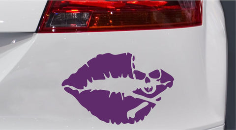 Kiss & Skull Autoaufkleber
