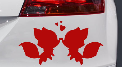 Liebesfüchse mit Herzen Autoaufkleber