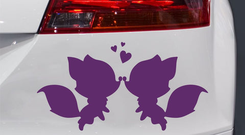 Liebesfüchse mit Herzen Autoaufkleber