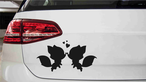 Liebesfüchse mit Herzen Autoaufkleber