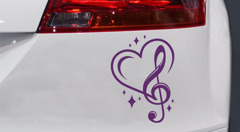 Musiknote-Herzform Autoaufkleber