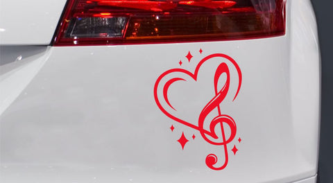 Musiknote-Herzform Autoaufkleber