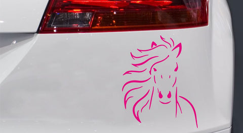 Pferdekopf mit Mähne Autoaufkleber