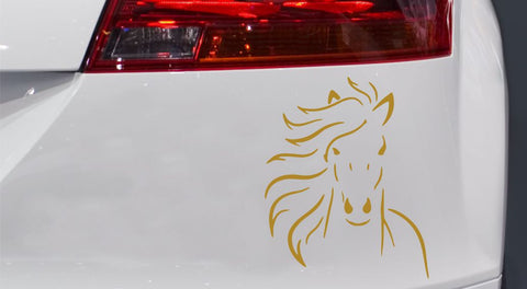 Pferdekopf mit Mähne Autoaufkleber