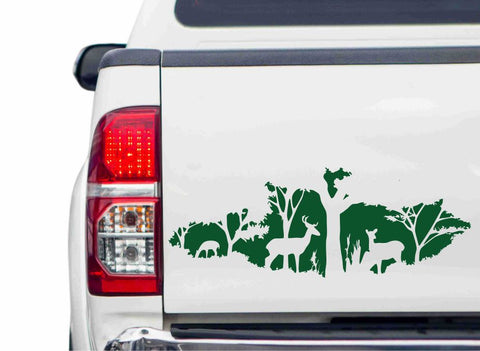 Rehfamilie im Wald Autoaufkleber