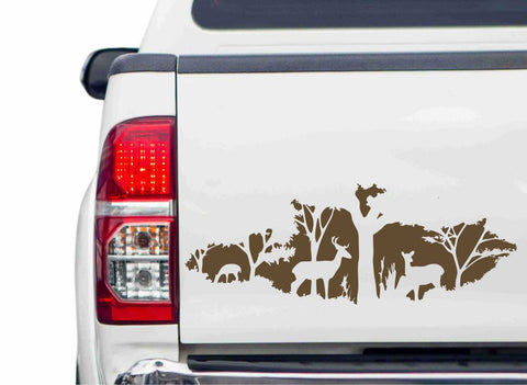 Rehfamilie im Wald Autoaufkleber