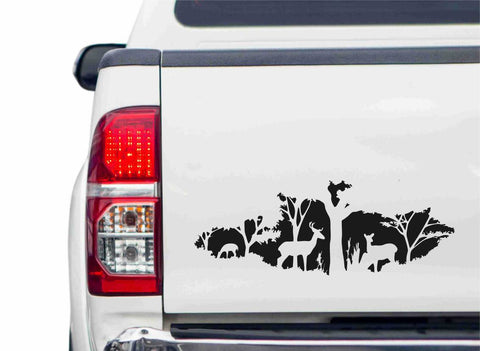 Rehfamilie im Wald Autoaufkleber