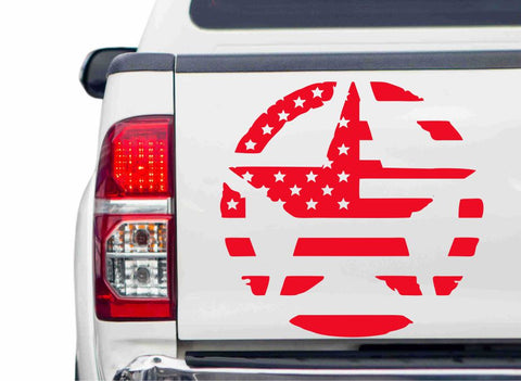 US Flagge im Sheriff Stern Autoaufkleber