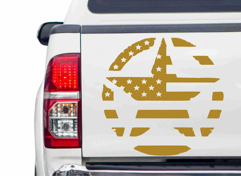 US Flagge im Sheriff Stern Autoaufkleber