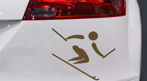 Skifahrer/-in Silhouette Autoaufkleber