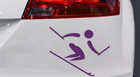 Skifahrer/-in Silhouette Autoaufkleber