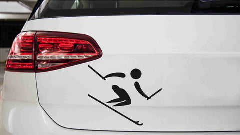 Skifahrer/-in Silhouette Autoaufkleber