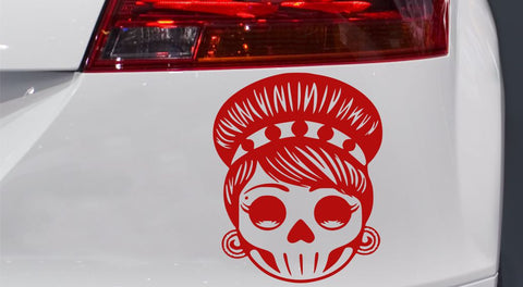 Skull Woman Autoaufkleber