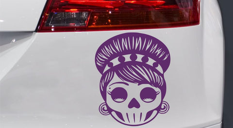 Skull Woman Autoaufkleber