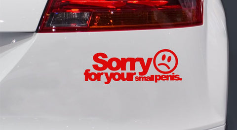 Sorry For Your Small Penis Autoaufkleber