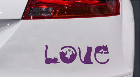 Katzen  Love Autoaufkleber