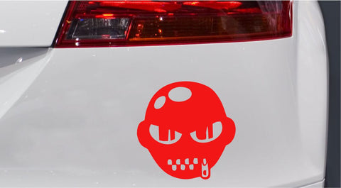 Totenkopf Zombie mit Reissverschluss Autoaufkleber