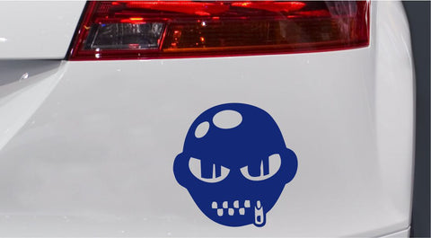 Totenkopf Zombie mit Reissverschluss Autoaufkleber