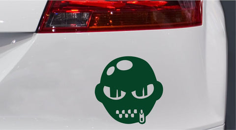 Totenkopf Zombie mit Reissverschluss Autoaufkleber