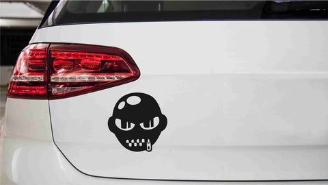 Totenkopf Zombie mit Reissverschluss Autoaufkleber