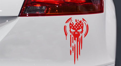 Totenkopf  USA Autoaufkleber