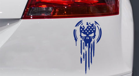 Totenkopf  USA Autoaufkleber