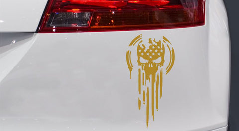 Totenkopf  USA Autoaufkleber