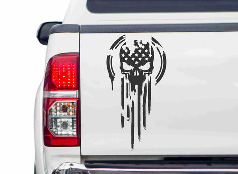Totenkopf  USA Autoaufkleber
