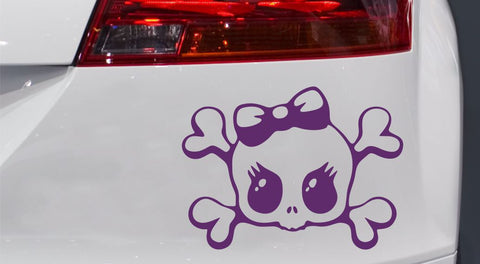 Totenkopf Skull mit Schleife Autoaufkleber