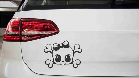 Totenkopf Skull mit Schleife Autoaufkleber