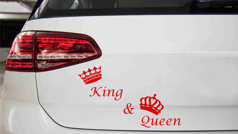 King & Queen Autoaufkleber
