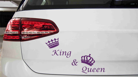 King & Queen Autoaufkleber
