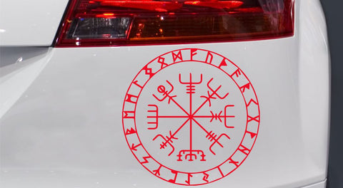 Vegvisir mit Runen Autoaufkleber