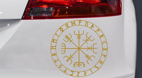 Vegvisir mit Runen Autoaufkleber
