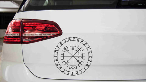 Vegvisir mit Runen Autoaufkleber