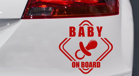 Baby on Board mit Schnuller Autoaufkleber
