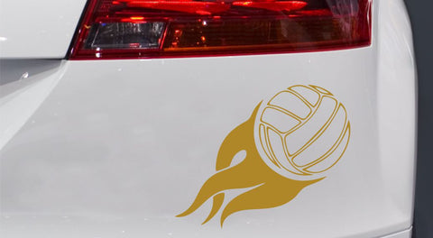 Volleyball On Fire Autoaufkleber