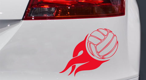 Volleyball On Fire Autoaufkleber